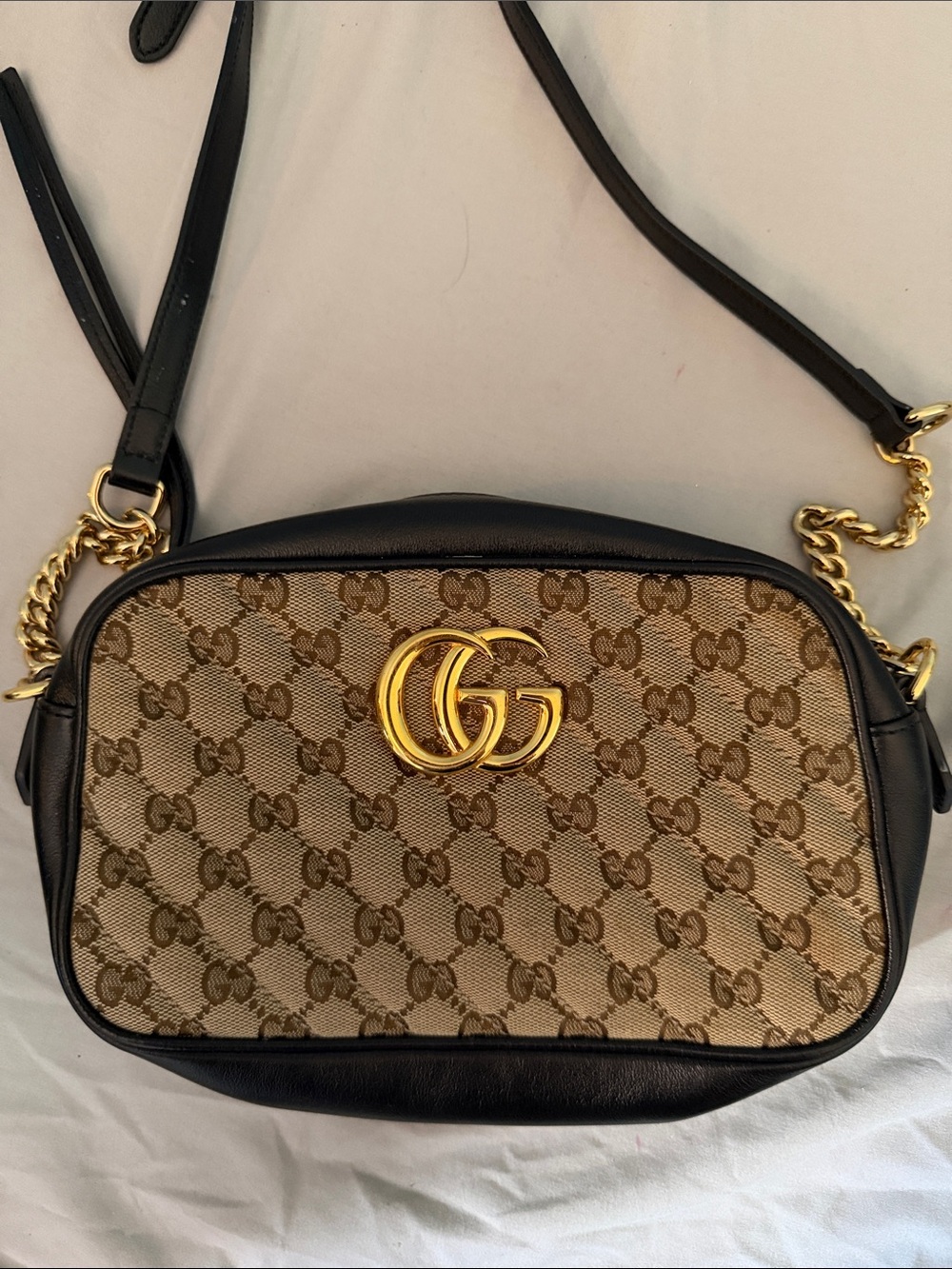 Gucci GG Marmont Brown Monogram Leather Crossbody Bag